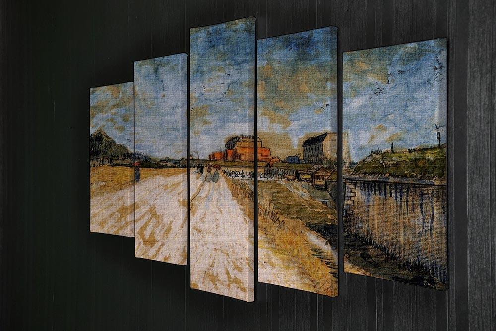 Road Running Beside the Paris Ramparts by Van Gogh 5 Split Panel Canvas - Canvas Art Rocks - 2