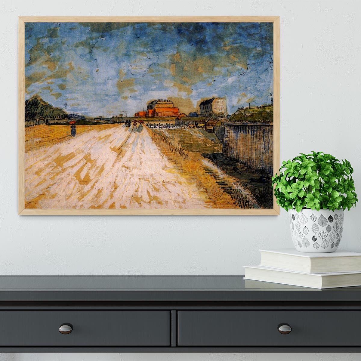 Road Running Beside the Paris Ramparts by Van Gogh Framed Print - Canvas Art Rocks - 4