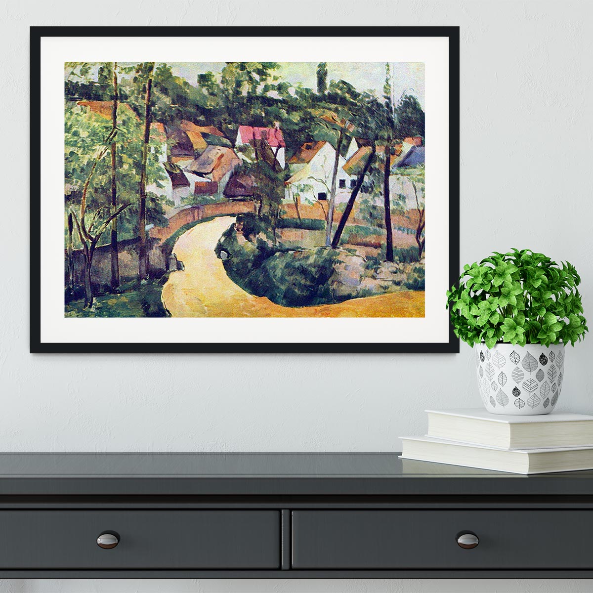 Road bend by Cezanne Framed Print - Canvas Art Rocks - 1