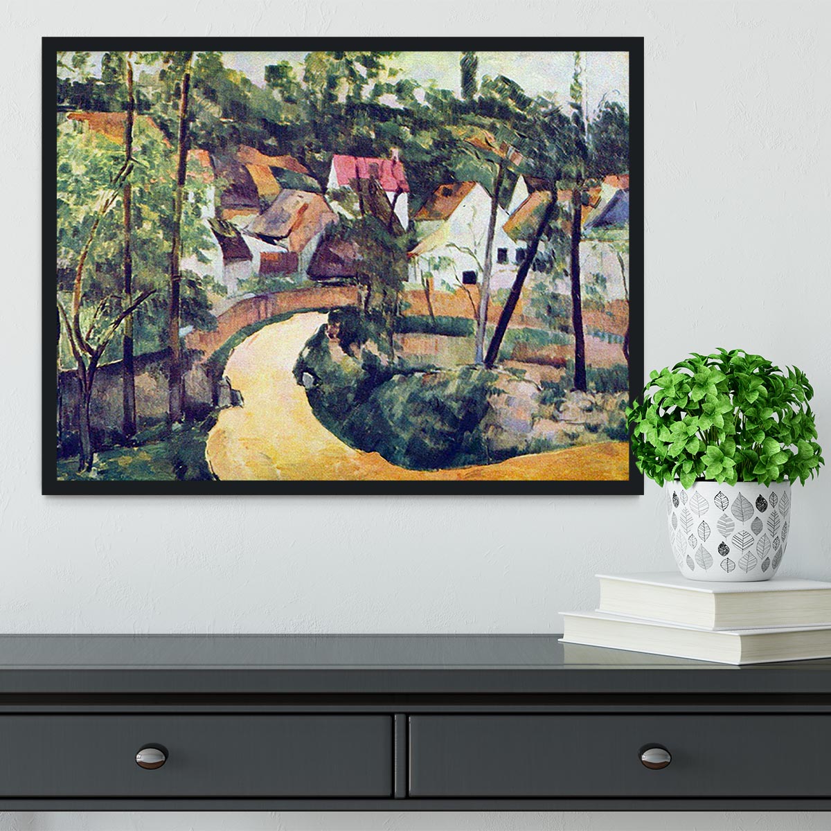 Road bend by Cezanne Framed Print - Canvas Art Rocks - 2