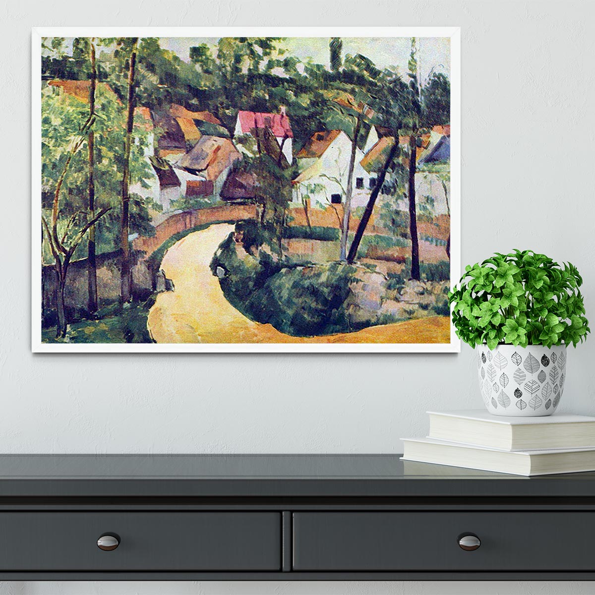 Road bend by Cezanne Framed Print - Canvas Art Rocks -6