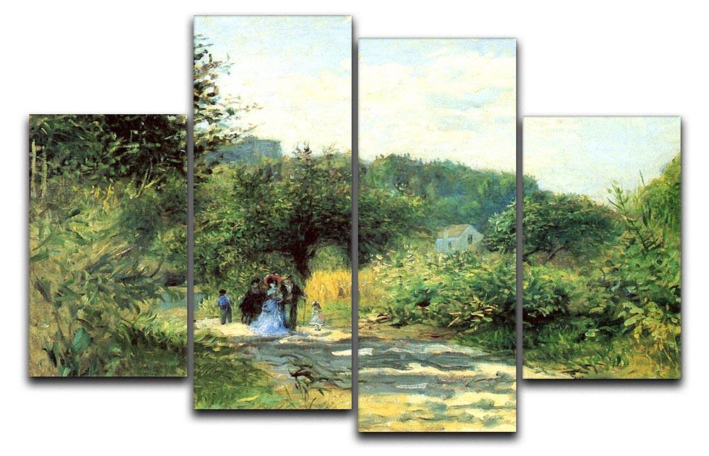 Road to Louveciennes by Renoir 4 Split Panel Canvas  - Canvas Art Rocks - 1