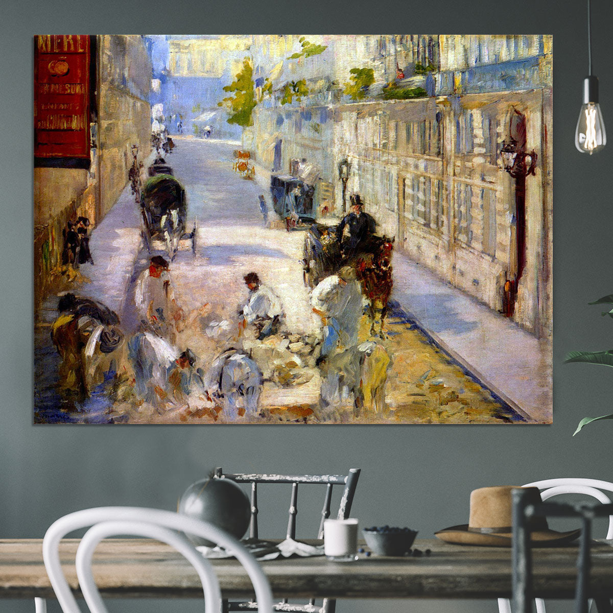 Road workers rue de Berne by Manet Canvas Print or Poster - Canvas Art Rocks - 3