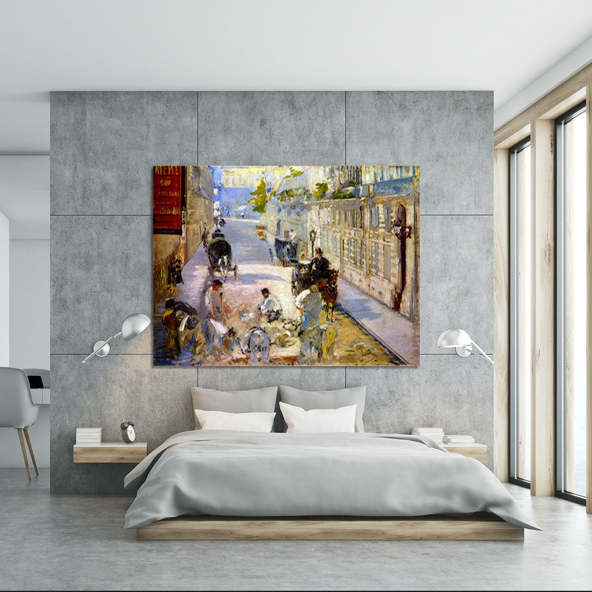 Road workers rue de Berne by Manet Canvas Print or Poster - Canvas Art Rocks - 5