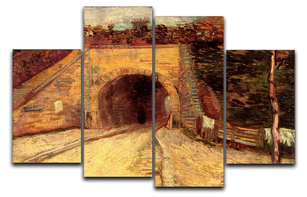 Roadway with Underpass The Viaduct by Van Gogh 4 Split Panel Canvas  - Canvas Art Rocks - 1