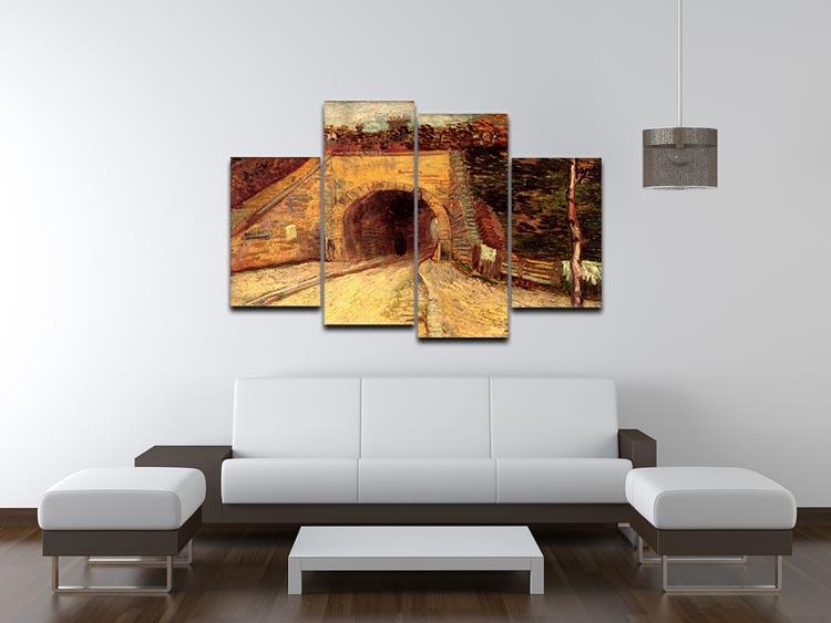Roadway with Underpass The Viaduct by Van Gogh 4 Split Panel Canvas - Canvas Art Rocks - 3