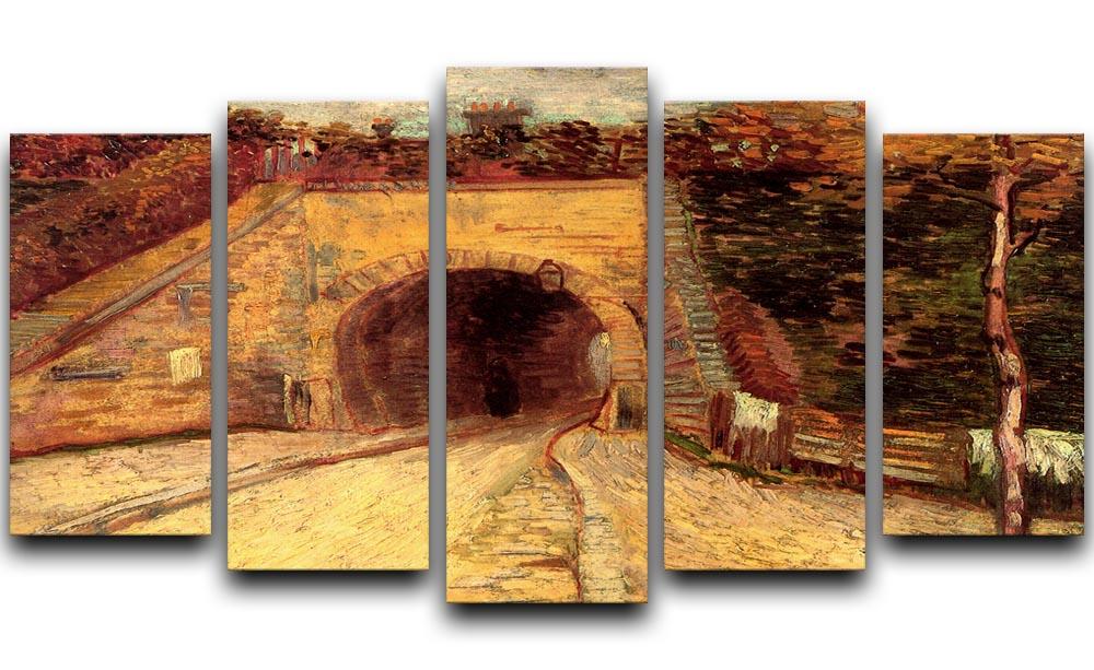 Roadway with Underpass The Viaduct by Van Gogh 5 Split Panel Canvas  - Canvas Art Rocks - 1