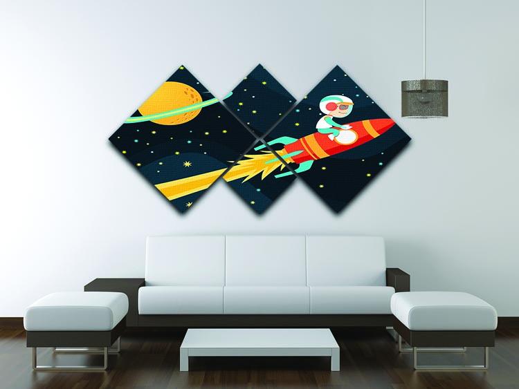 Rocket Boy 4 Square Multi Panel Canvas - Canvas Art Rocks - 3