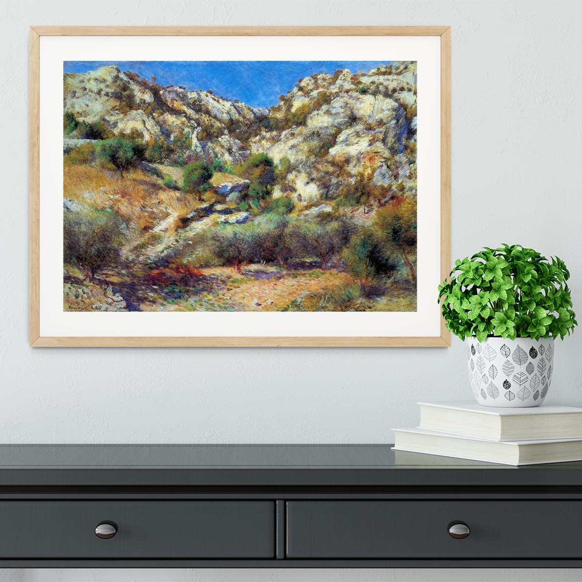 Rocks at LEstage by Renoir Framed Print - Canvas Art Rocks - 3