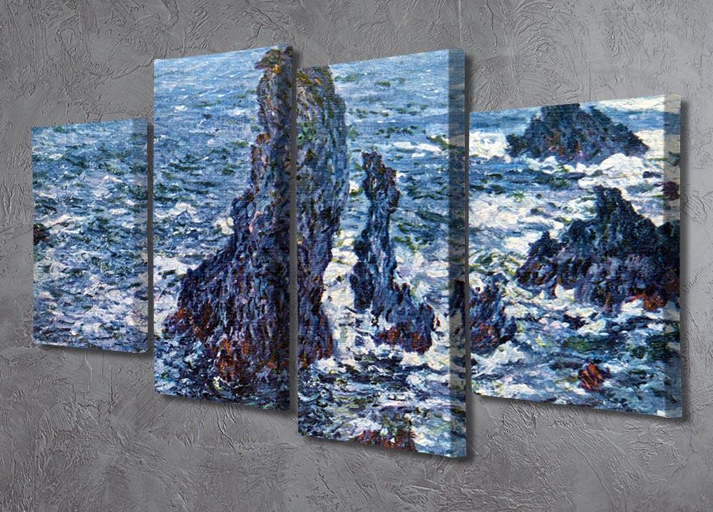 Rocks on Belle Ile The needles of Port Coton by Monet 4 Split Panel Canvas - Canvas Art Rocks - 2