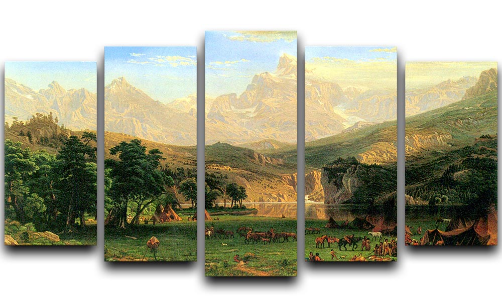 Rocky Montains at Lander's Peak by Bierstadt 5 Split Panel Canvas - Canvas Art Rocks - 1