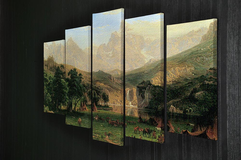 Rocky Montains at Lander's Peak by Bierstadt 5 Split Panel Canvas - Canvas Art Rocks - 2
