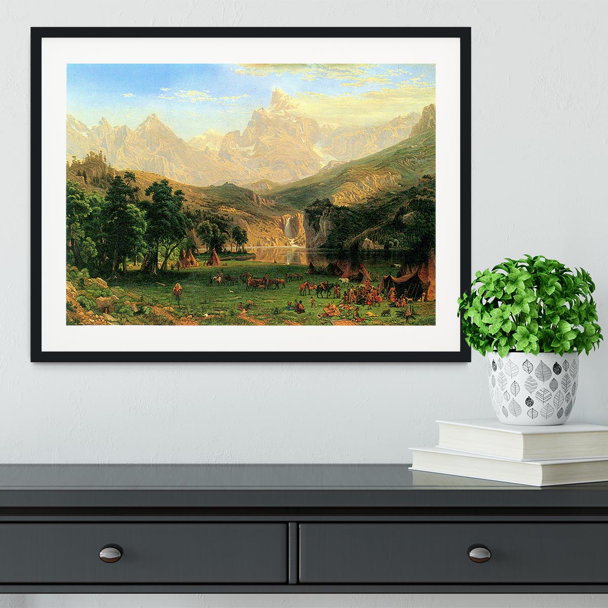 Rocky Montains at Lander's Peak by Bierstadt Framed Print - Canvas Art Rocks - 1