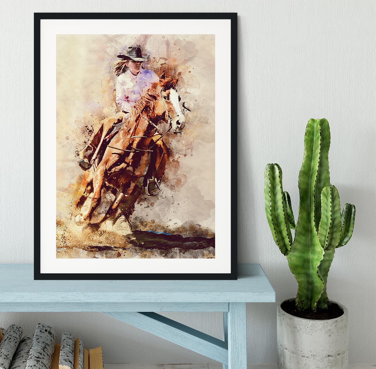 Rodeo Painting Framed Print - Canvas Art Rocks - 1