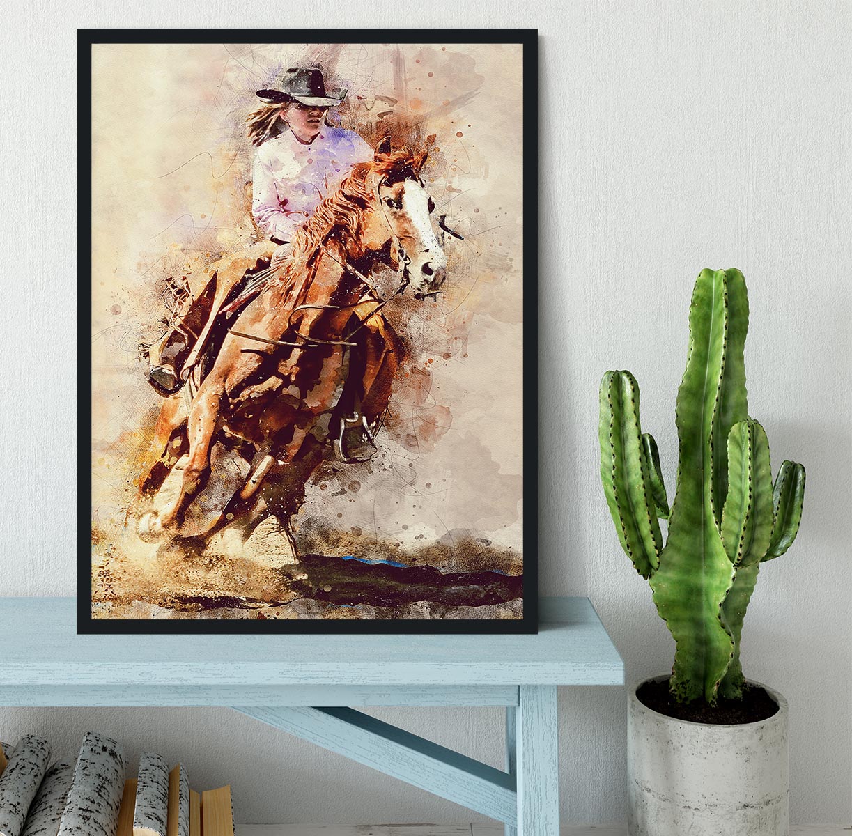 Rodeo Painting Framed Print - Canvas Art Rocks - 2