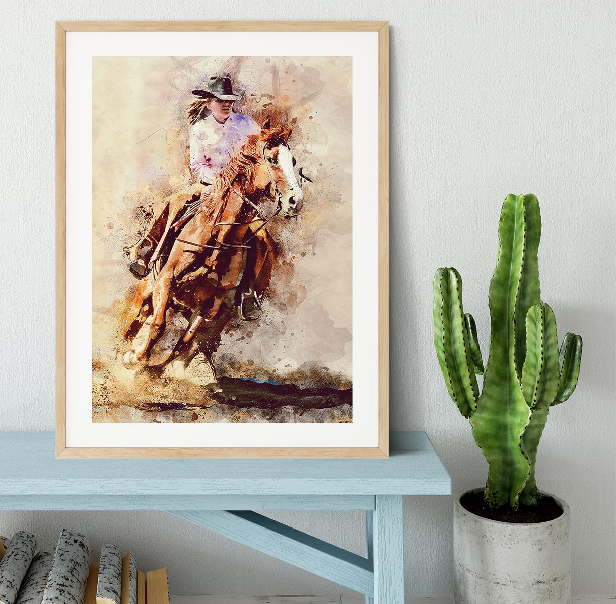 Rodeo Painting Framed Print - Canvas Art Rocks - 3