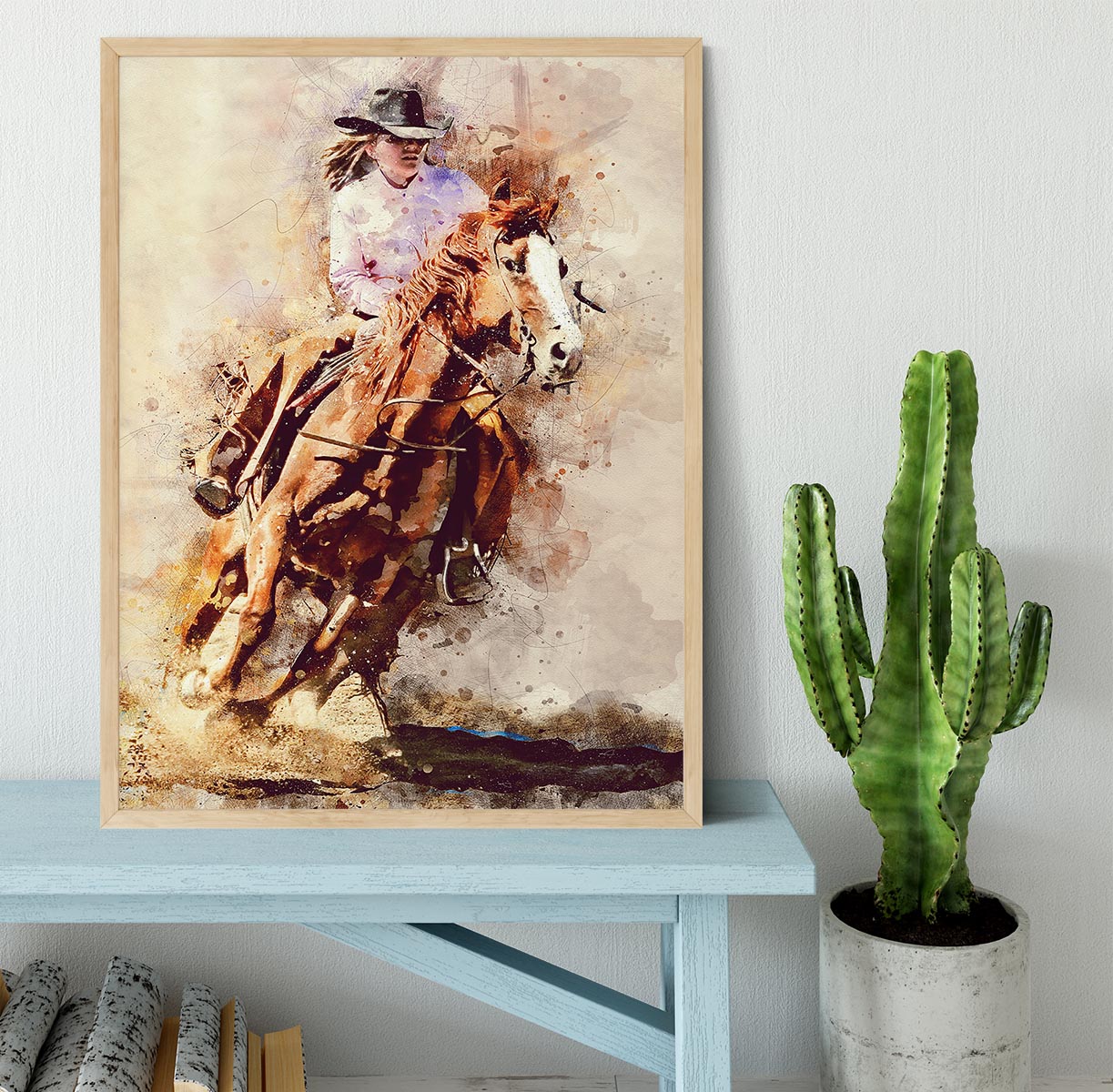 Rodeo Painting Framed Print - Canvas Art Rocks - 4