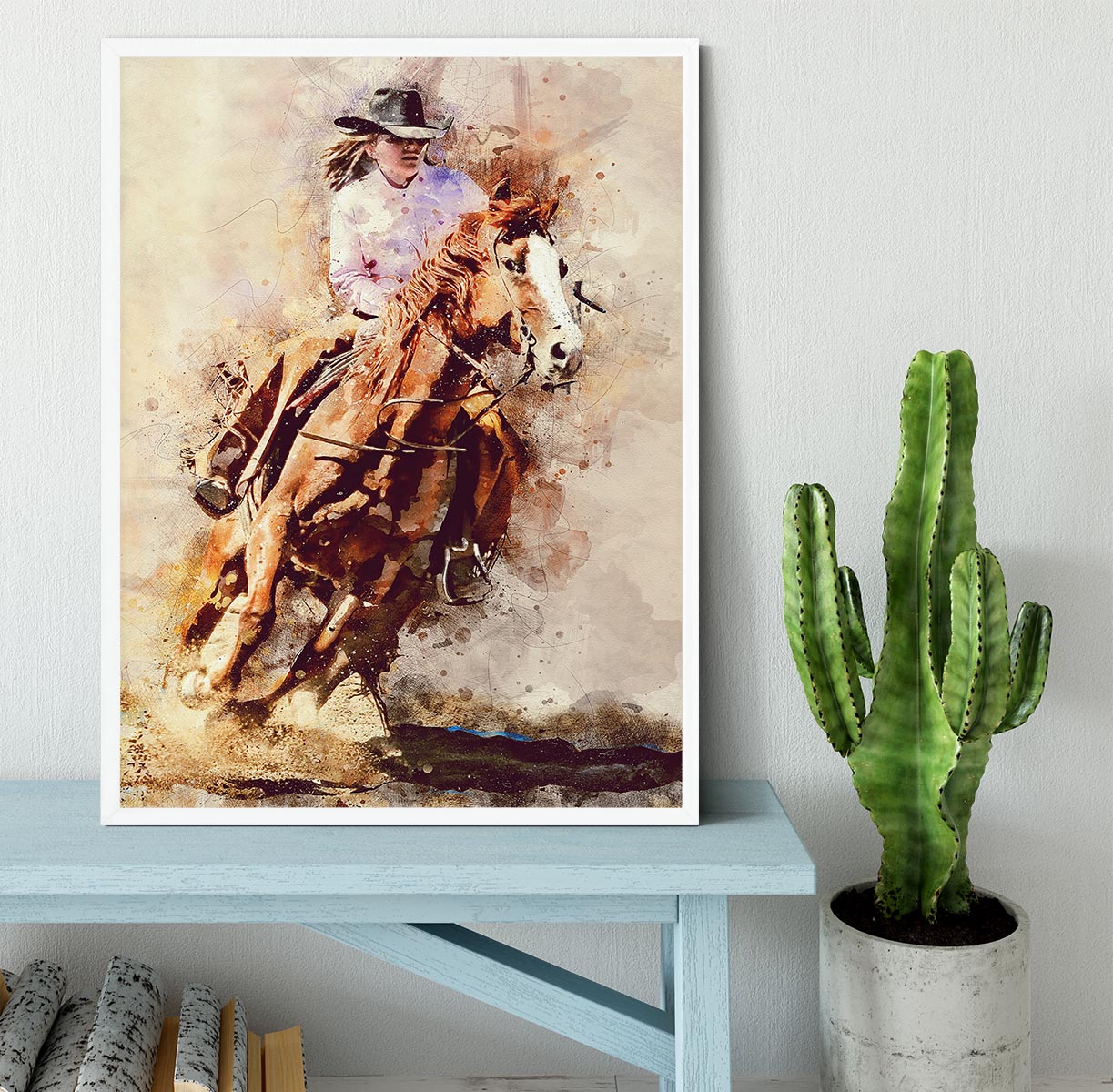 Rodeo Painting Framed Print - Canvas Art Rocks -6