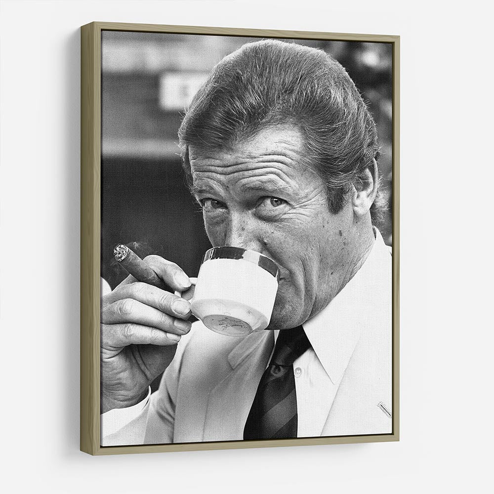 Roger Moore with coffee and a cigar HD Metal Print