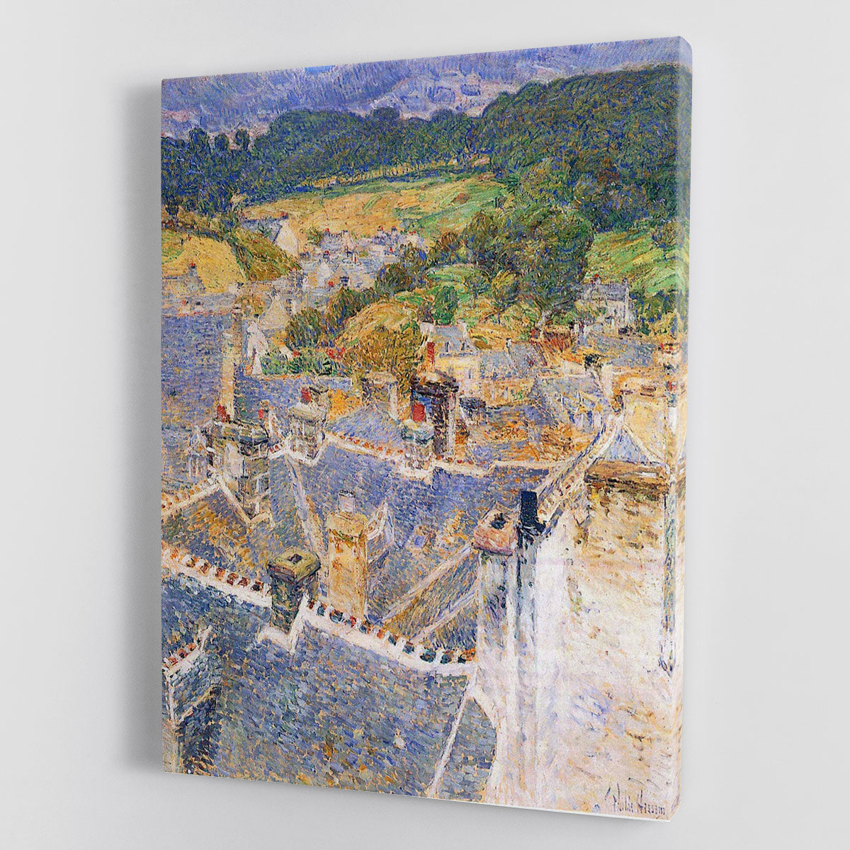 Roofs Pont-Aven by Hassam Canvas Print or Poster - Canvas Art Rocks - 1