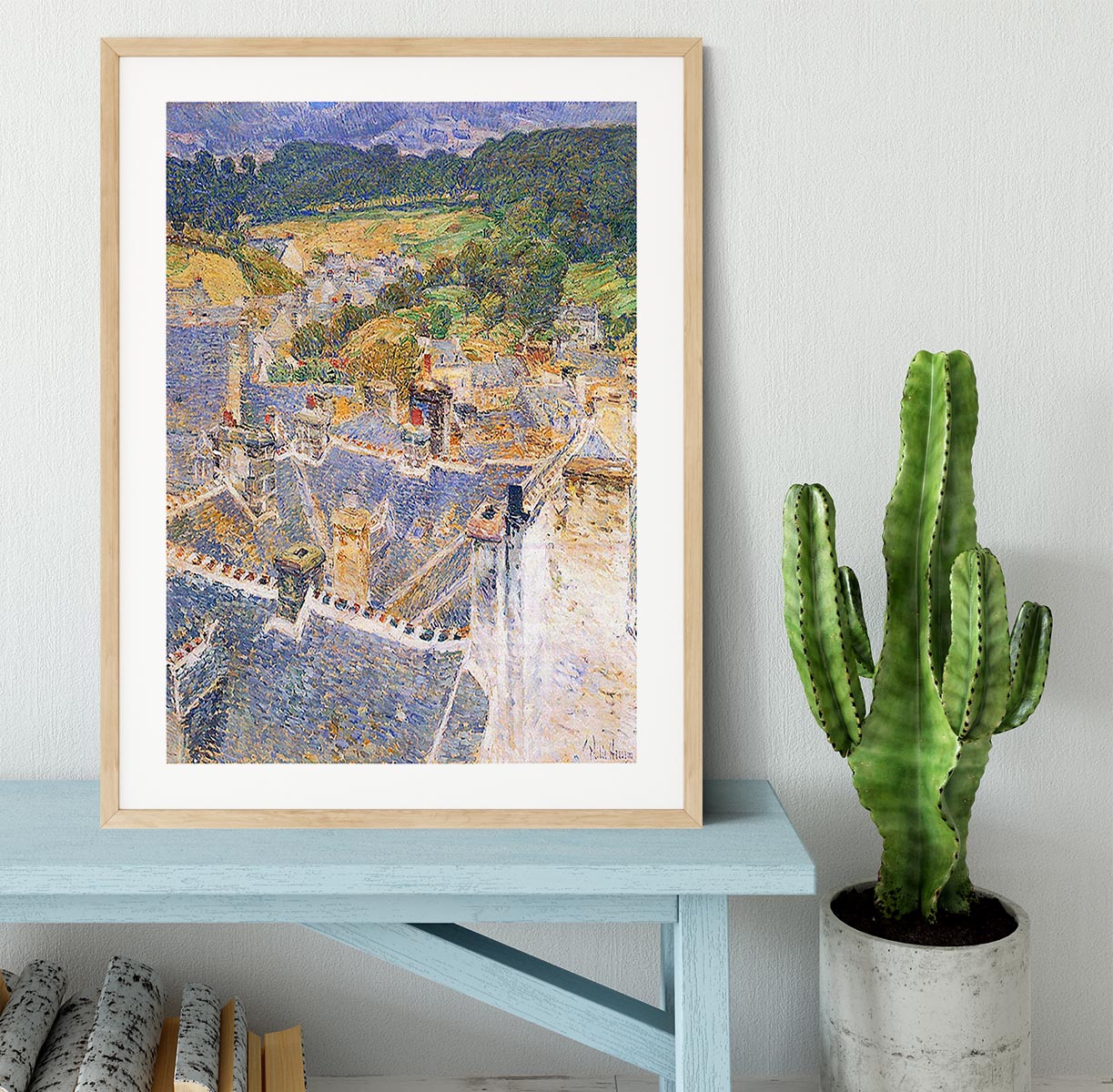 Roofs Pont-Aven by Hassam Framed Print - Canvas Art Rocks - 3