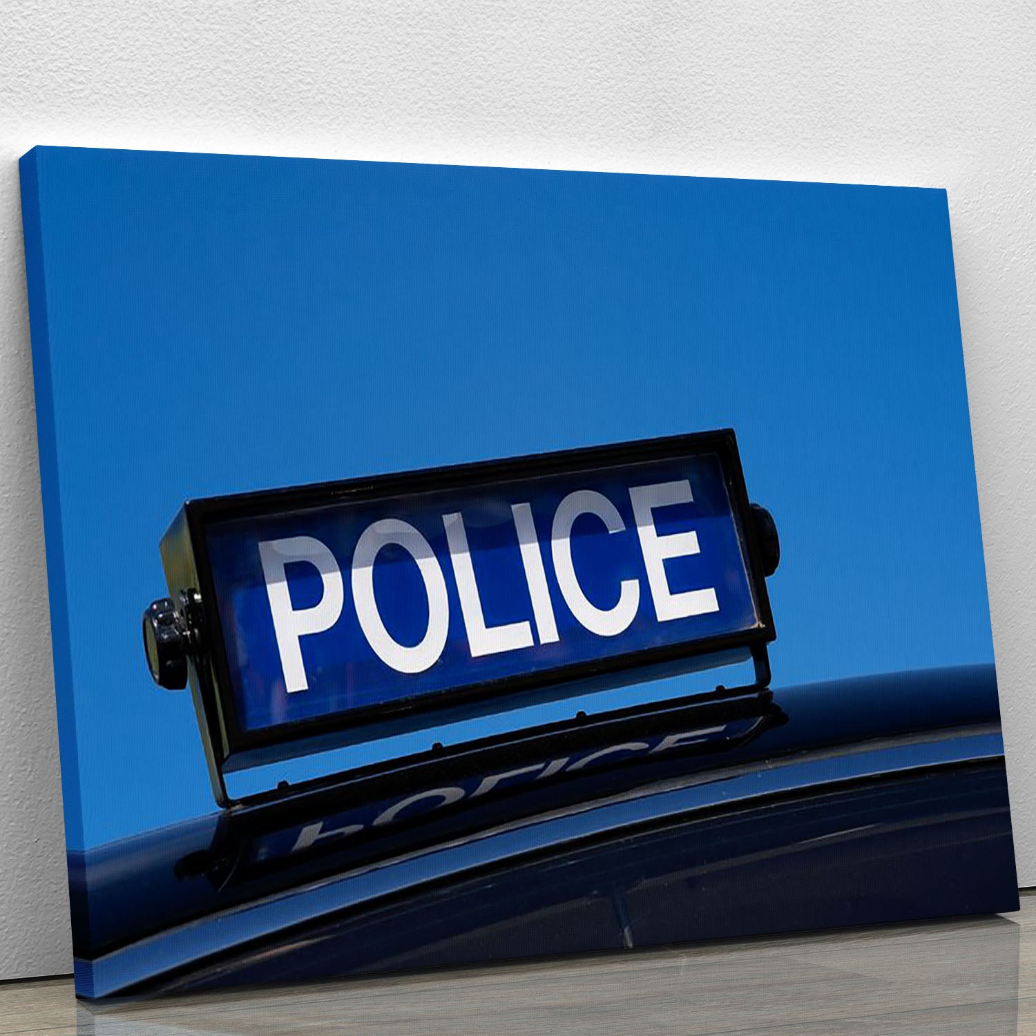 Rooftop sign on a vintage british police car Canvas Print or Poster - Canvas Art Rocks - 1