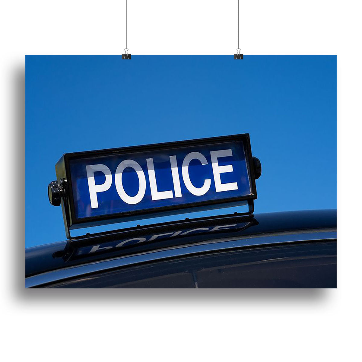 Rooftop sign on a vintage british police car Canvas Print or Poster - Canvas Art Rocks - 2