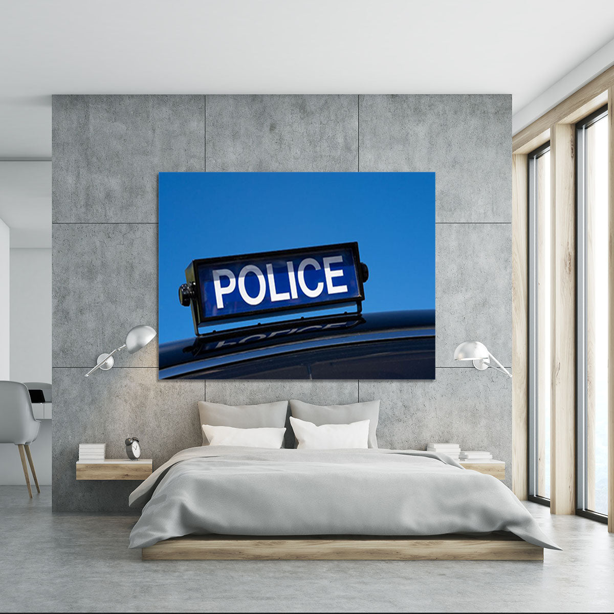 Rooftop sign on a vintage british police car Canvas Print or Poster - Canvas Art Rocks - 5