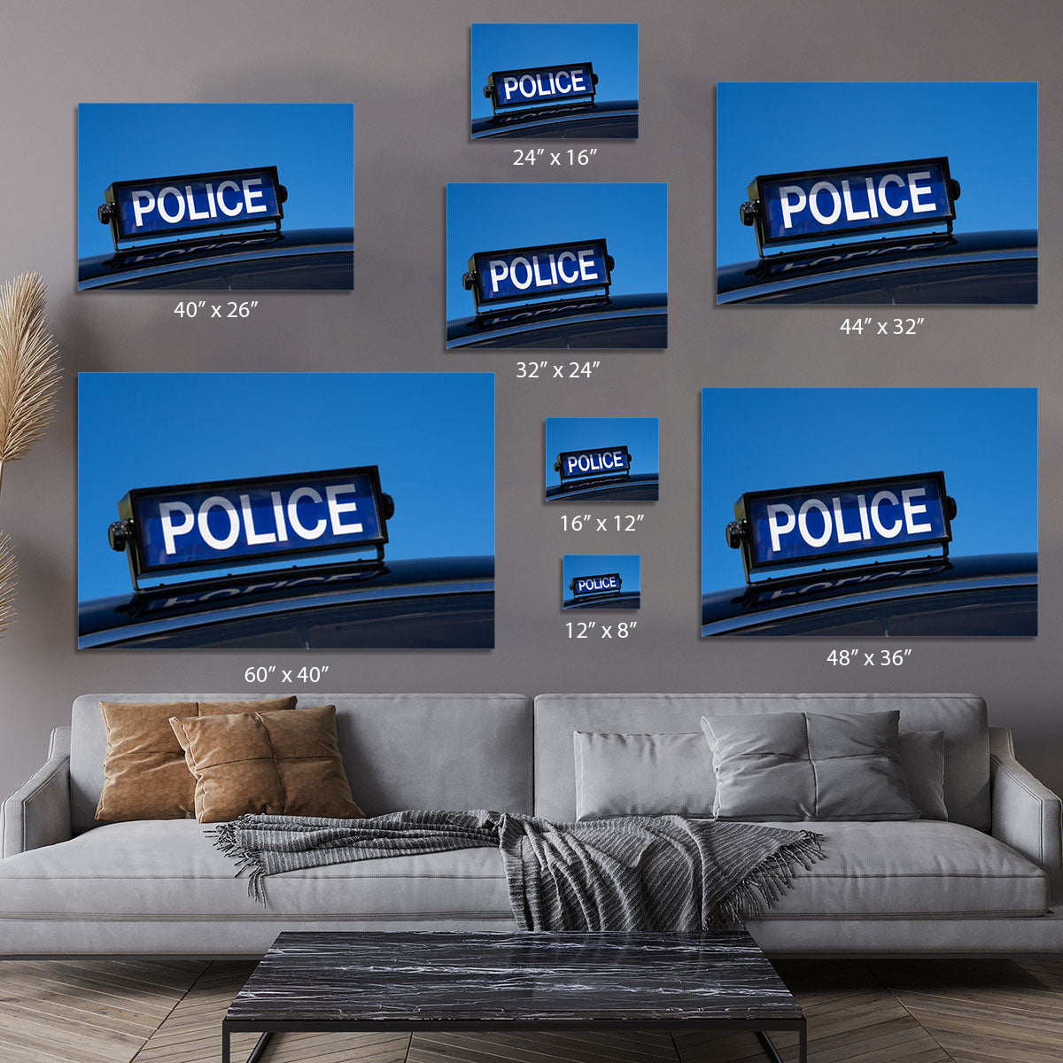 Rooftop sign on a vintage british police car Canvas Print or Poster - Canvas Art Rocks - 7
