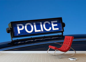 Rooftop sign on a vintage british police car Wall Mural Wallpaper - Canvas Art Rocks - 2