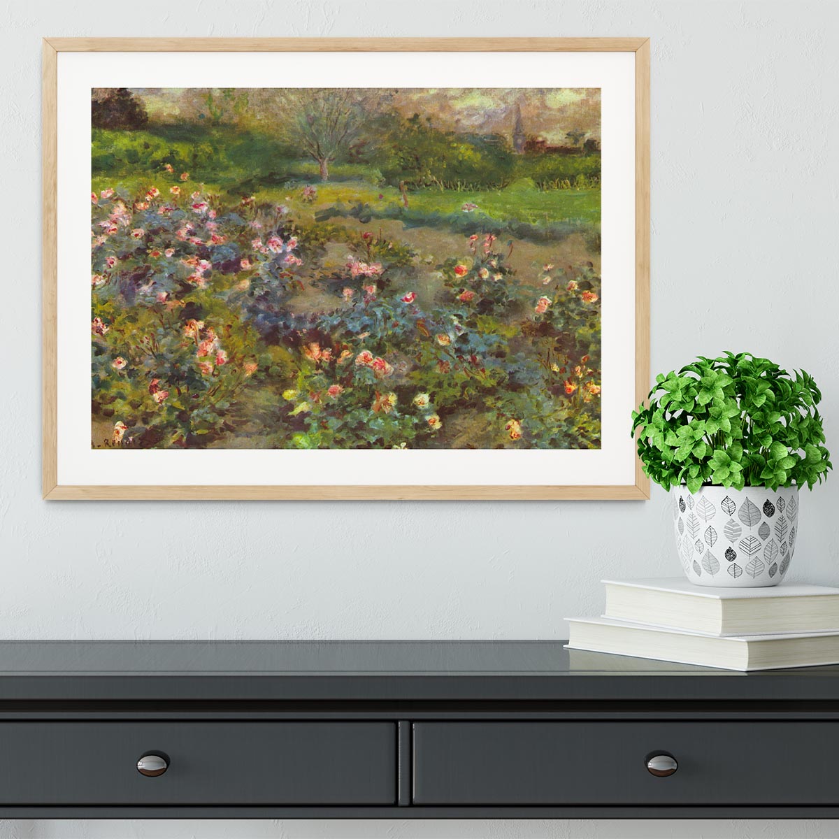 Rose Garden by Renoir Framed Print - Canvas Art Rocks - 3