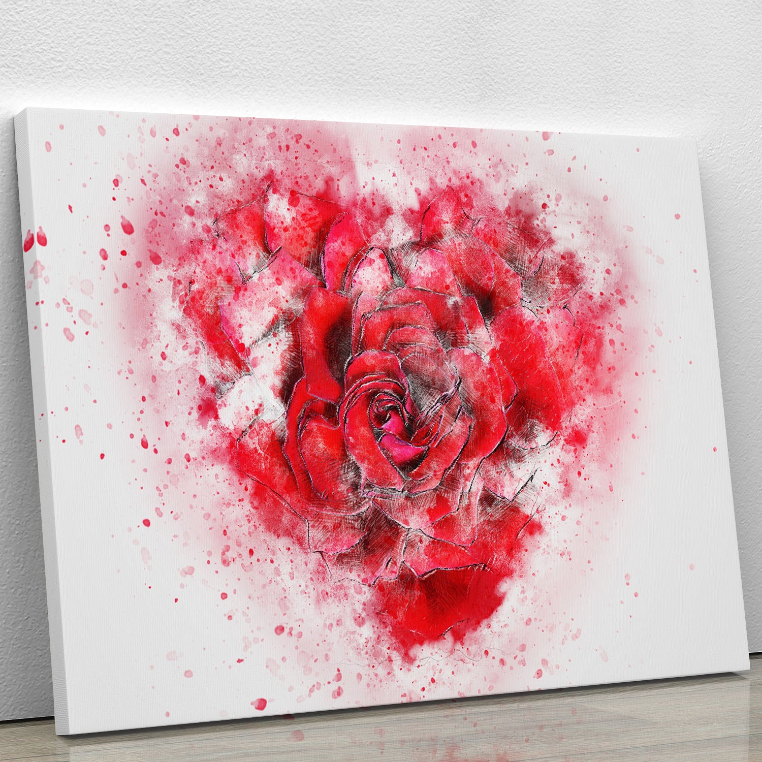 Rose Heart Painting Canvas Print or Poster - Canvas Art Rocks - 1