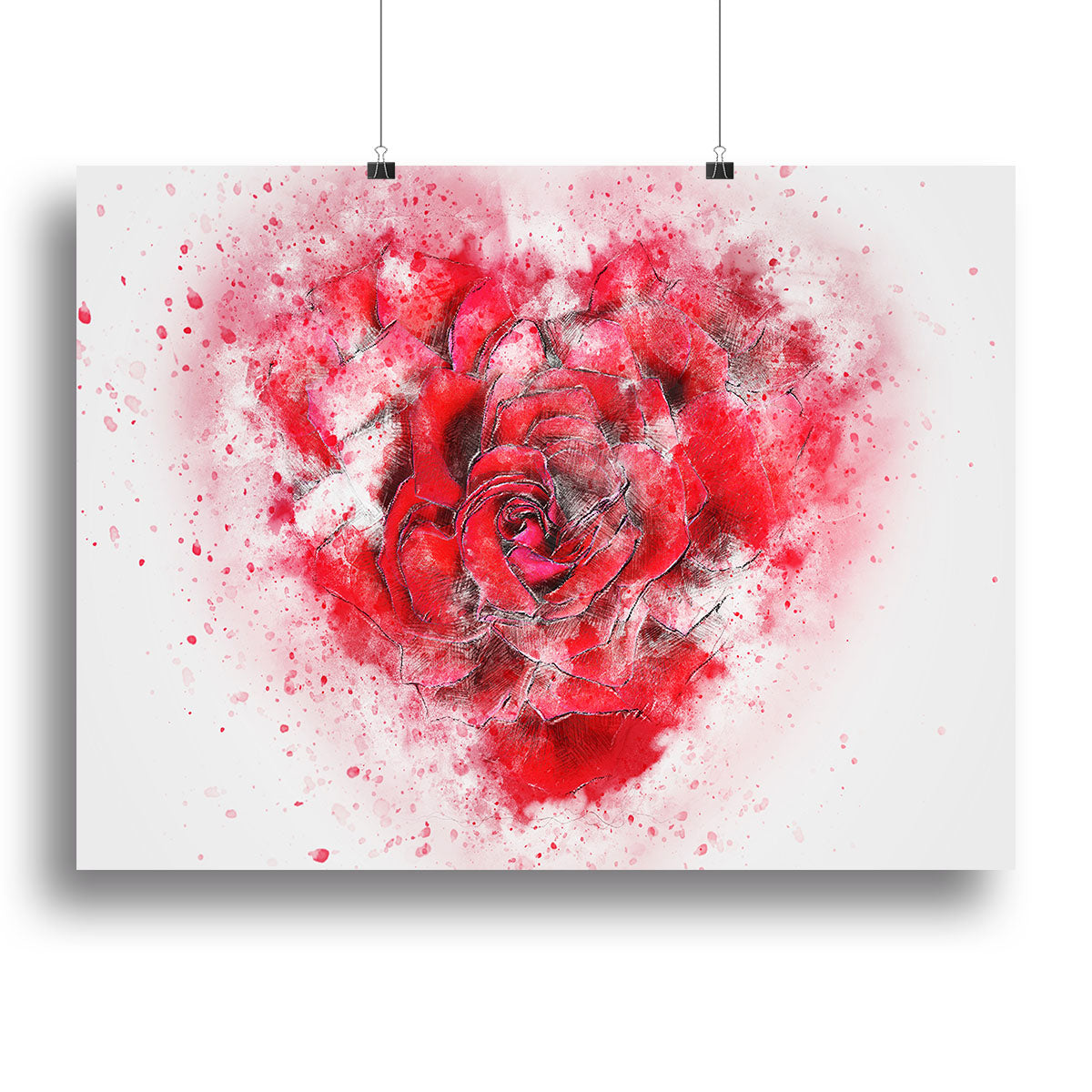Rose Heart Painting Canvas Print or Poster - Canvas Art Rocks - 2