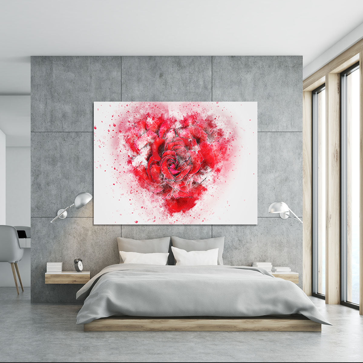 Rose Heart Painting Canvas Print or Poster - Canvas Art Rocks - 5