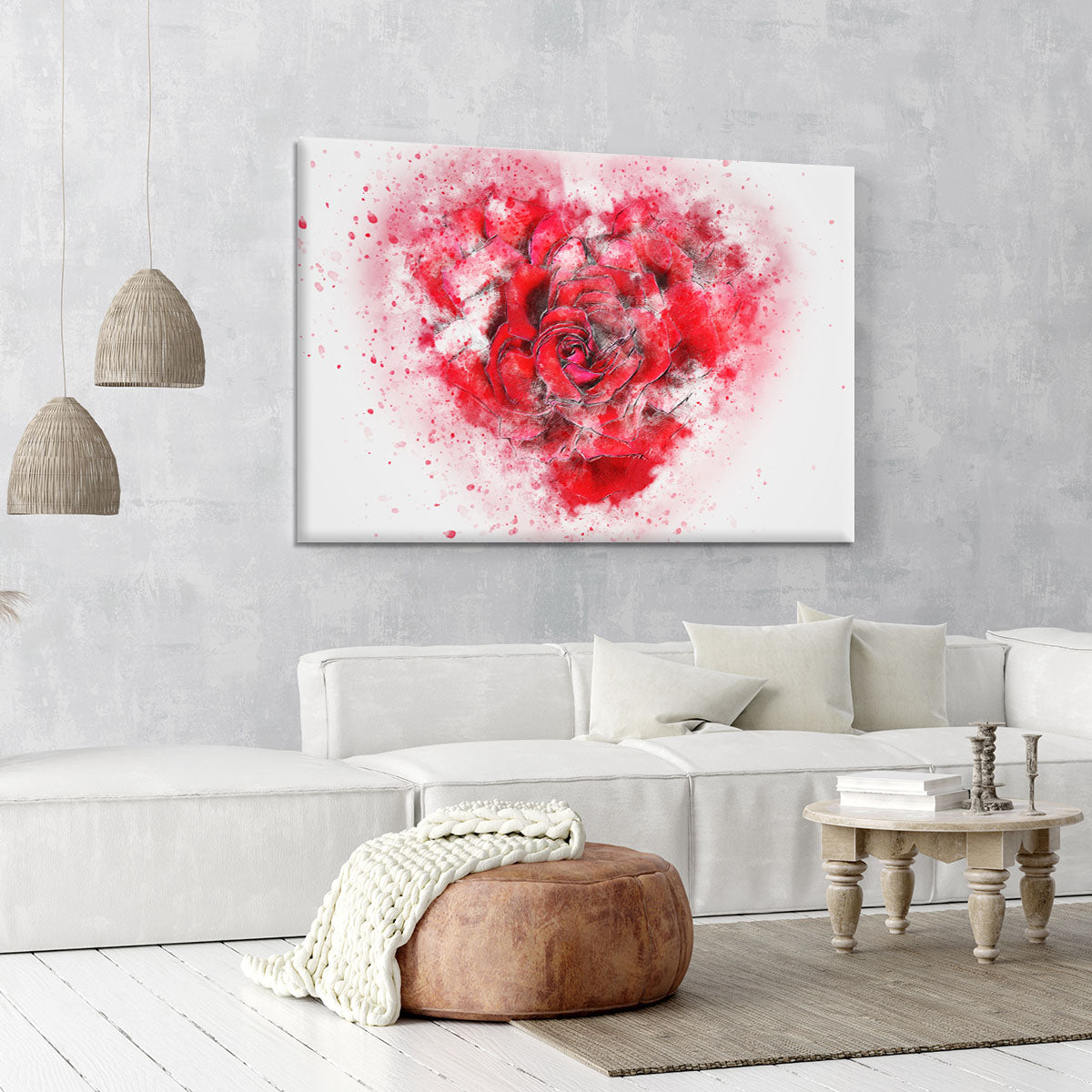 Rose Heart Painting Canvas Print or Poster - Canvas Art Rocks - 6