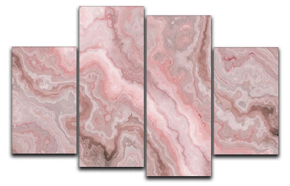 Rose Marble 4 Split Panel Canvas - Canvas Art Rocks - 1