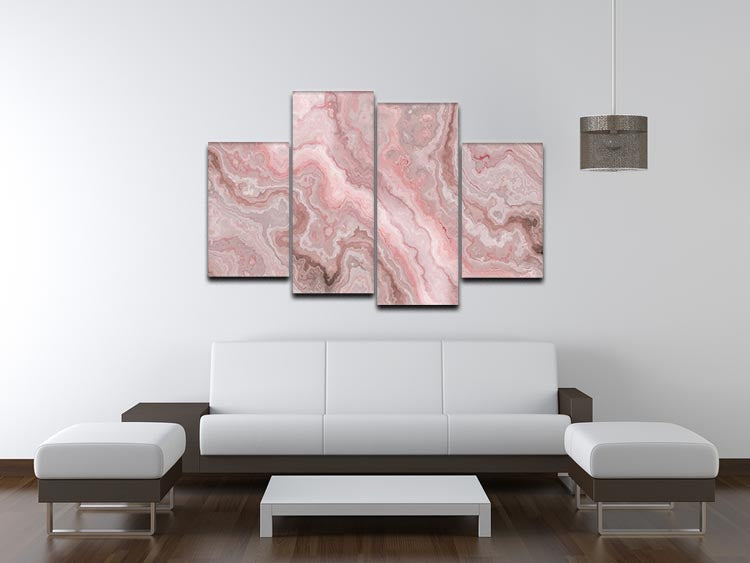Rose Marble 4 Split Panel Canvas - Canvas Art Rocks - 3