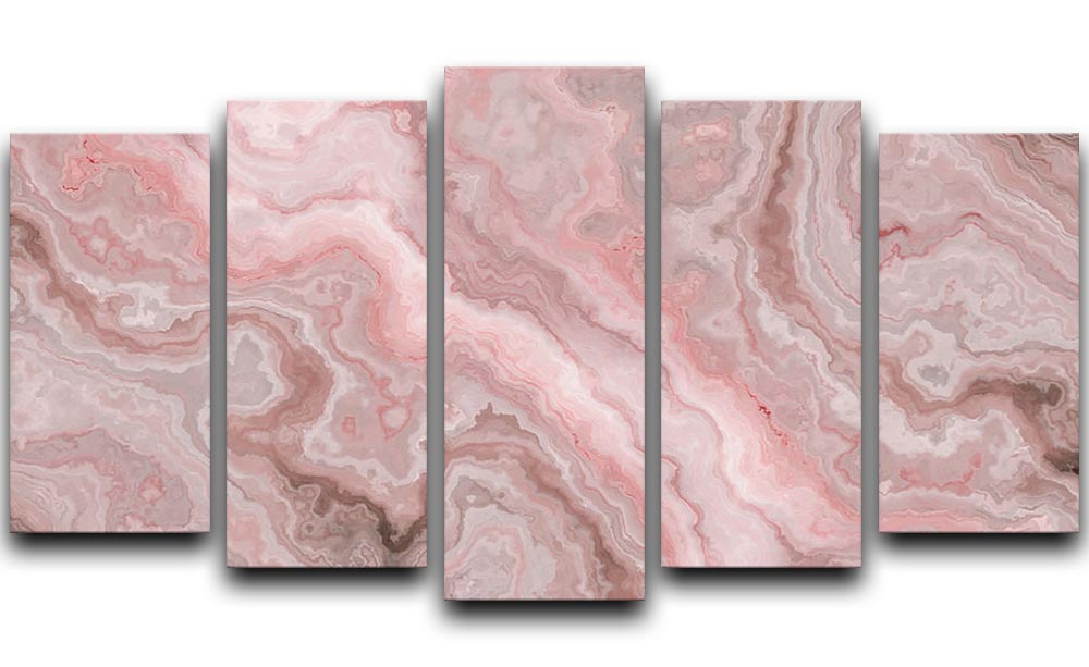 Rose Marble 5 Split Panel Canvas - Canvas Art Rocks - 1