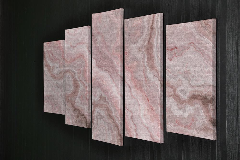 Rose Marble 5 Split Panel Canvas - Canvas Art Rocks - 2