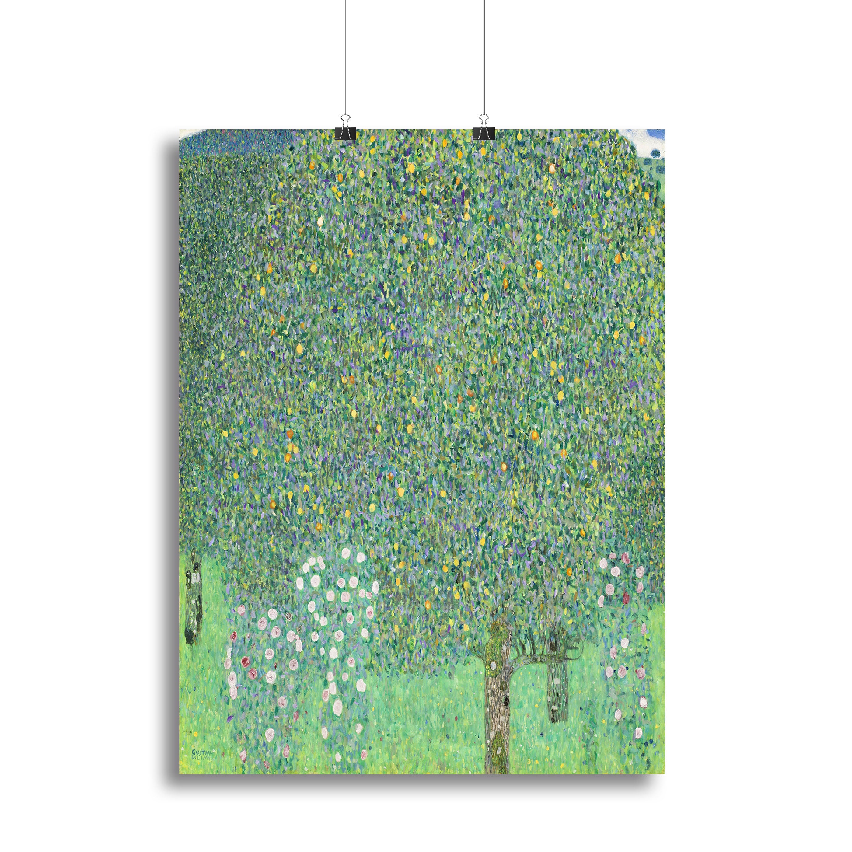 Rose bushes under the Trees by Klimt Canvas Print or Poster - Canvas Art Rocks - 2