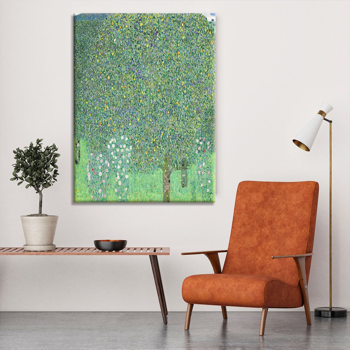 Rose bushes under the Trees by Klimt Canvas Print or Poster - Canvas Art Rocks - 6