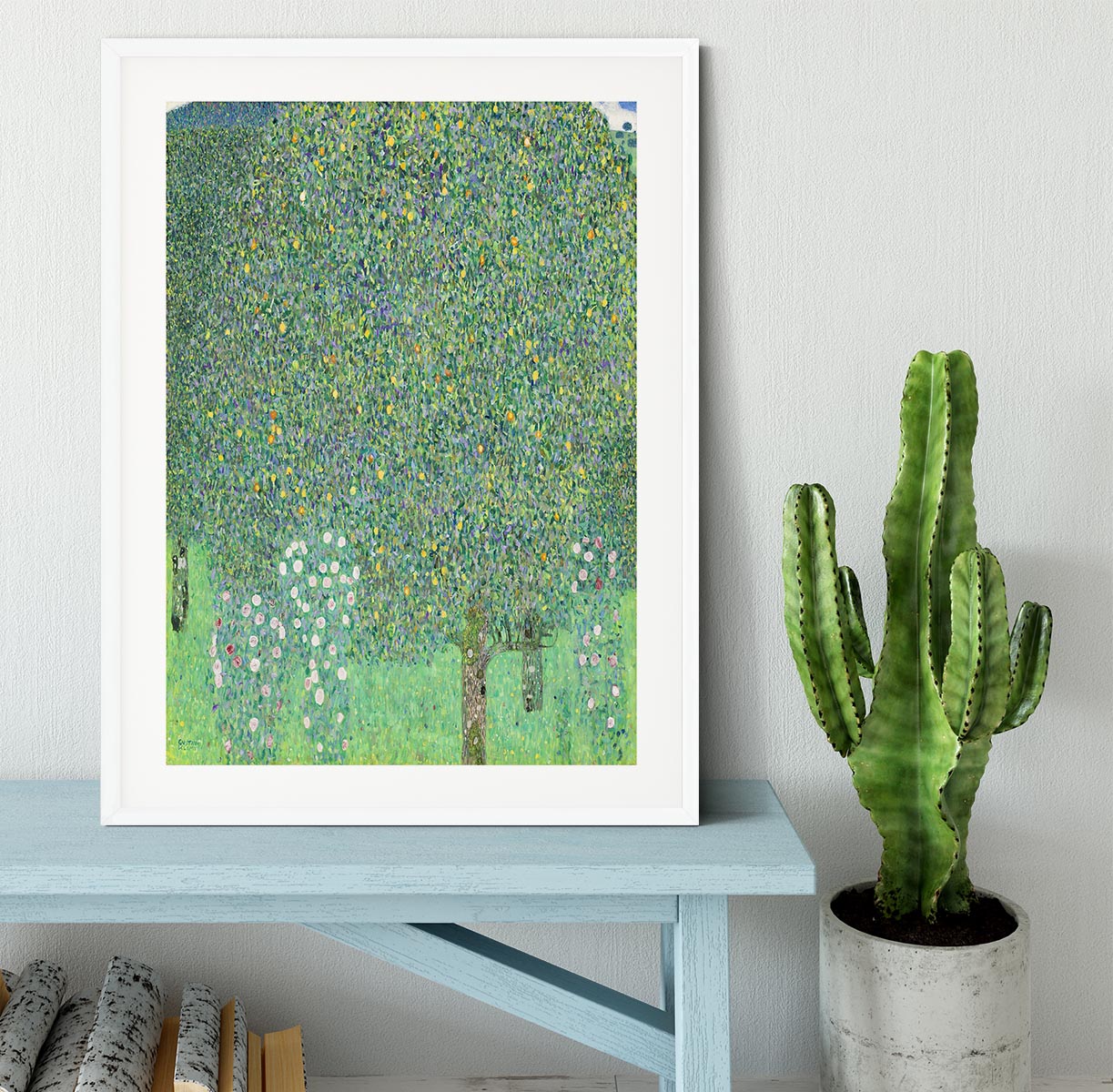 Rose bushes under the Trees by Klimt Framed Print - Canvas Art Rocks - 5