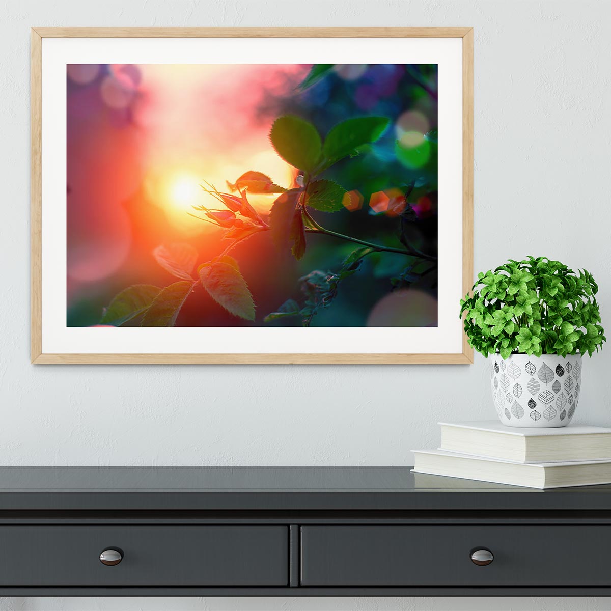 Rosebuds at sunset Framed Print - Canvas Art Rocks - 3