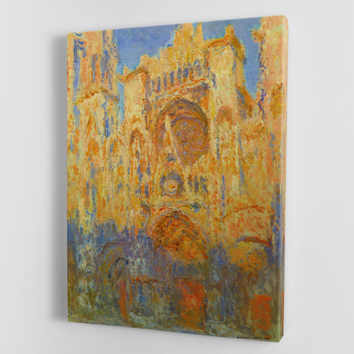 Rouen Cathedral Facade at Sunset by Monet Canvas Print or Poster - Canvas Art Rocks - 1