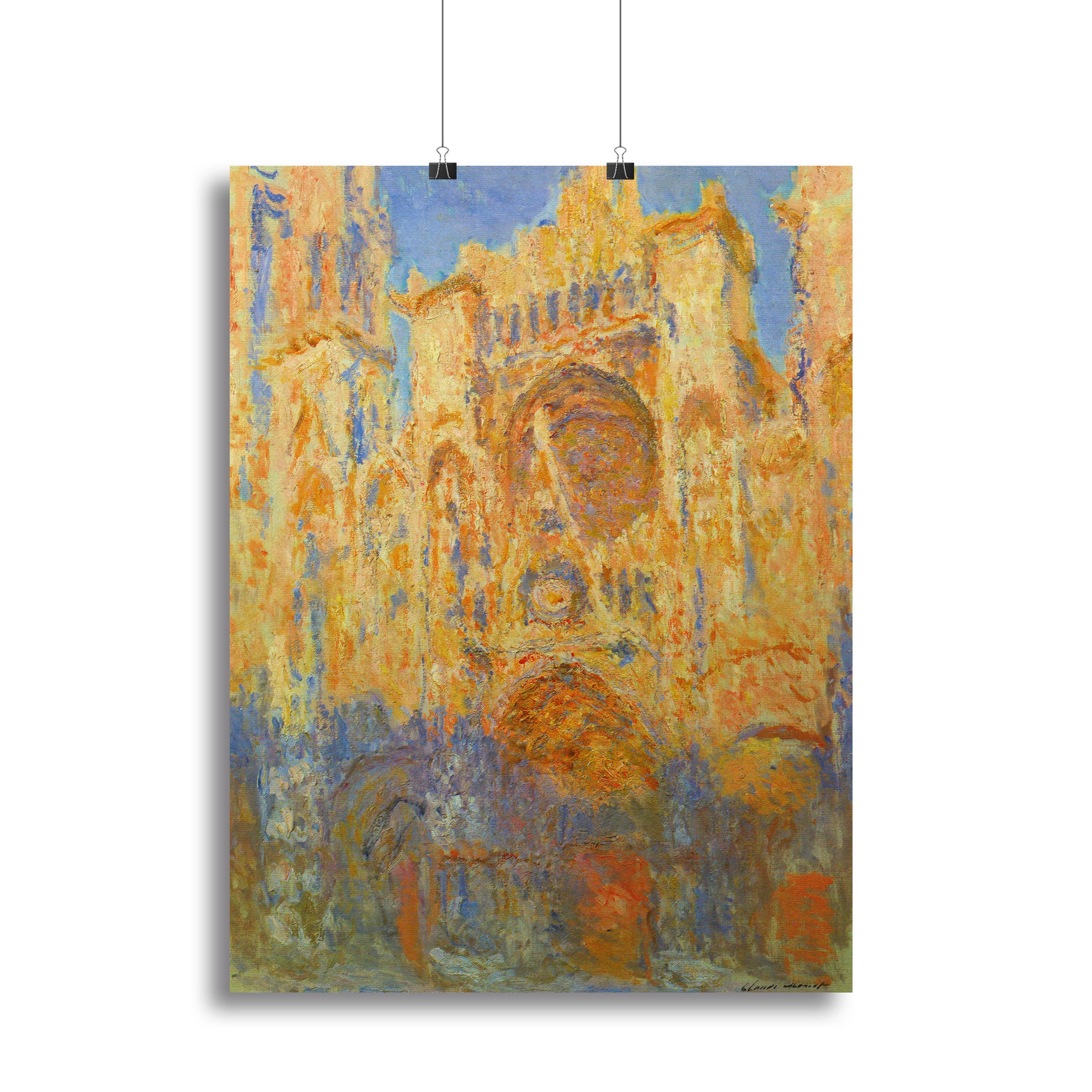 Rouen Cathedral Facade at Sunset by Monet Canvas Print or Poster - Canvas Art Rocks - 2