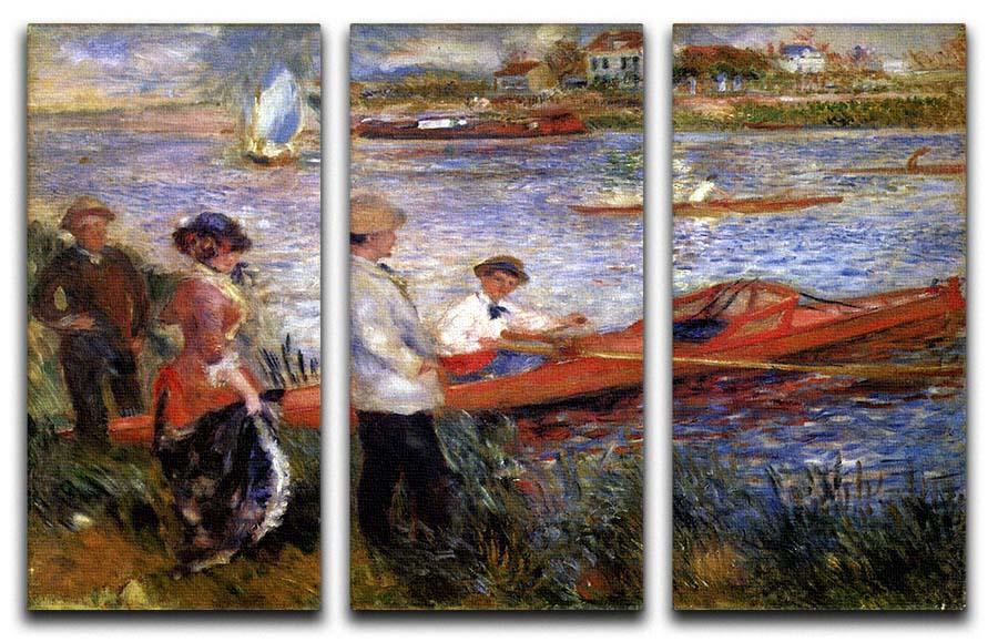 Rowers from Chatou by Renoir 3 Split Panel Canvas Print - Canvas Art Rocks - 1