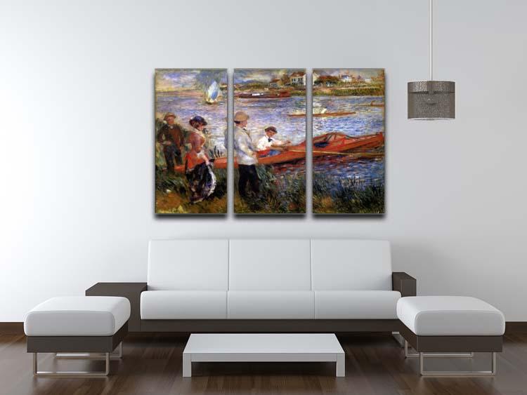 Rowers from Chatou by Renoir 3 Split Panel Canvas Print - Canvas Art Rocks - 3