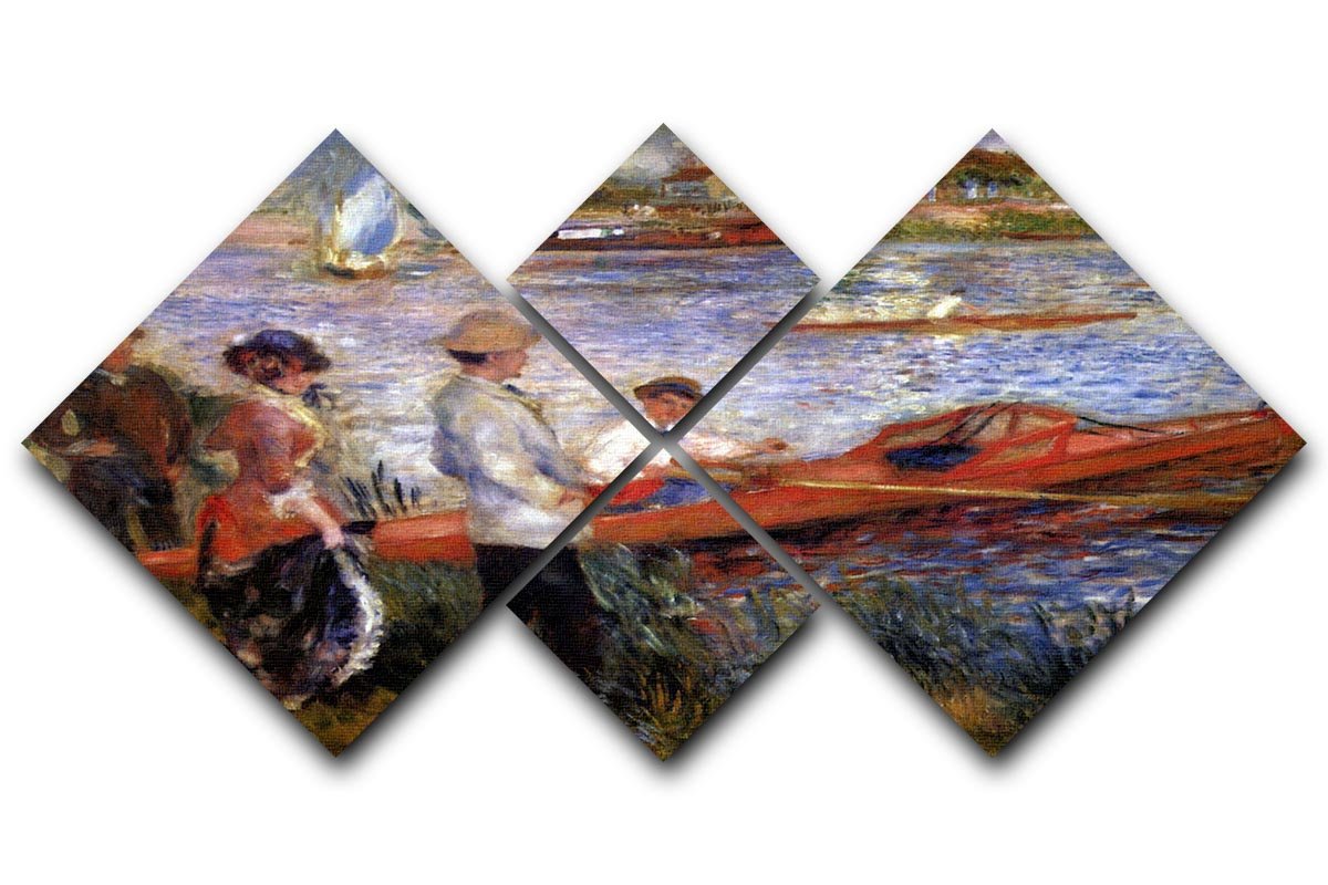 Rowers from Chatou by Renoir 4 Square Multi Panel Canvas  - Canvas Art Rocks - 1