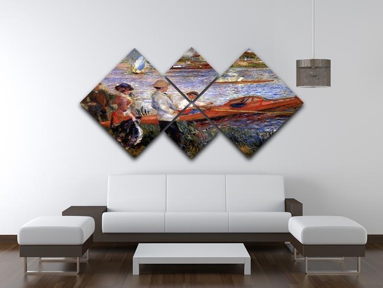 Rowers from Chatou by Renoir 4 Square Multi Panel Canvas - Canvas Art Rocks - 3