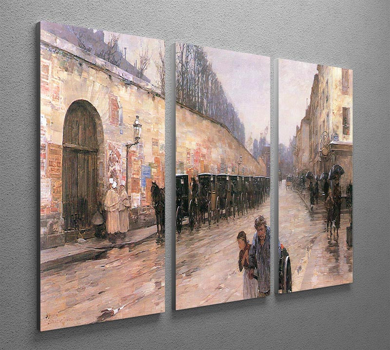 Rue Bonaparte by Hassam 3 Split Panel Canvas Print - Canvas Art Rocks - 2
